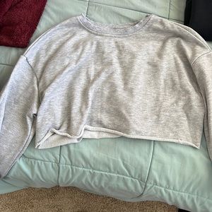 Grey cropped hoodie